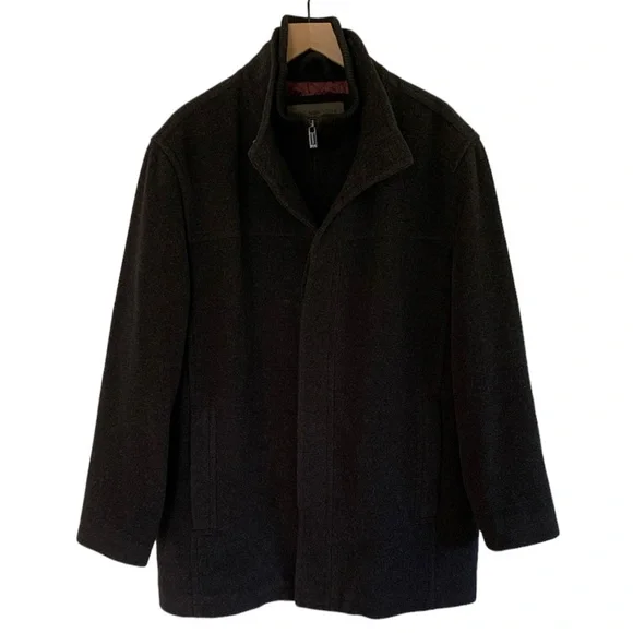 Andrew Marc Charcoal Wool Blend Bib Overcoat - Picture 2 of 10